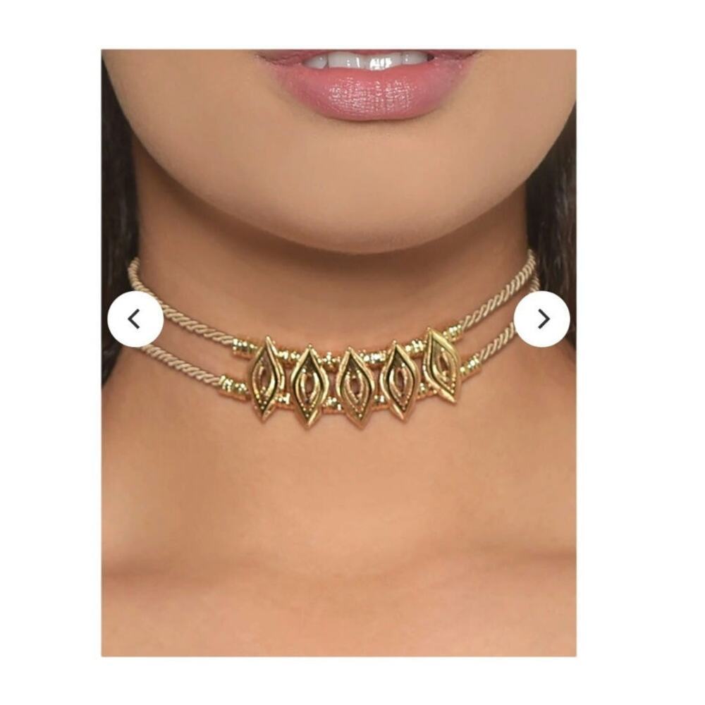 Ettika NWT‎ Industrial Choker Gold/Tan